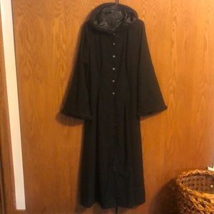 Long Cloak Jacket with belled sleeves and hood